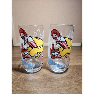 2 1977 Mcdonaldland Ronald Mcdonald Action Series Glasses